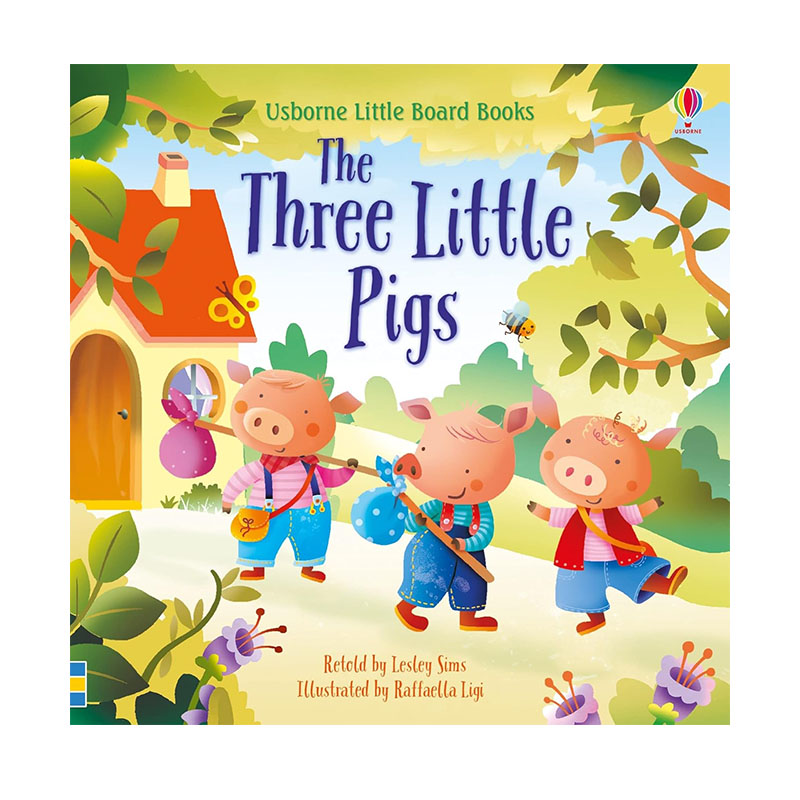 英文原版 Three Little Pigs 三只小猪 Usborne Little Board Book 纸板书 低幼启蒙儿童探索世界认知绘本 儿童启蒙学习图画故事书