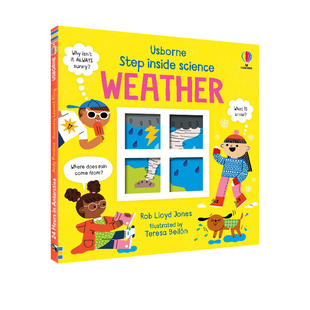 预售 英文原版 Step inside science: Weather 走进天气 尤斯伯恩 儿童科普认知绘本 知识类读物 英语早教启蒙洞洞纸板翻翻书