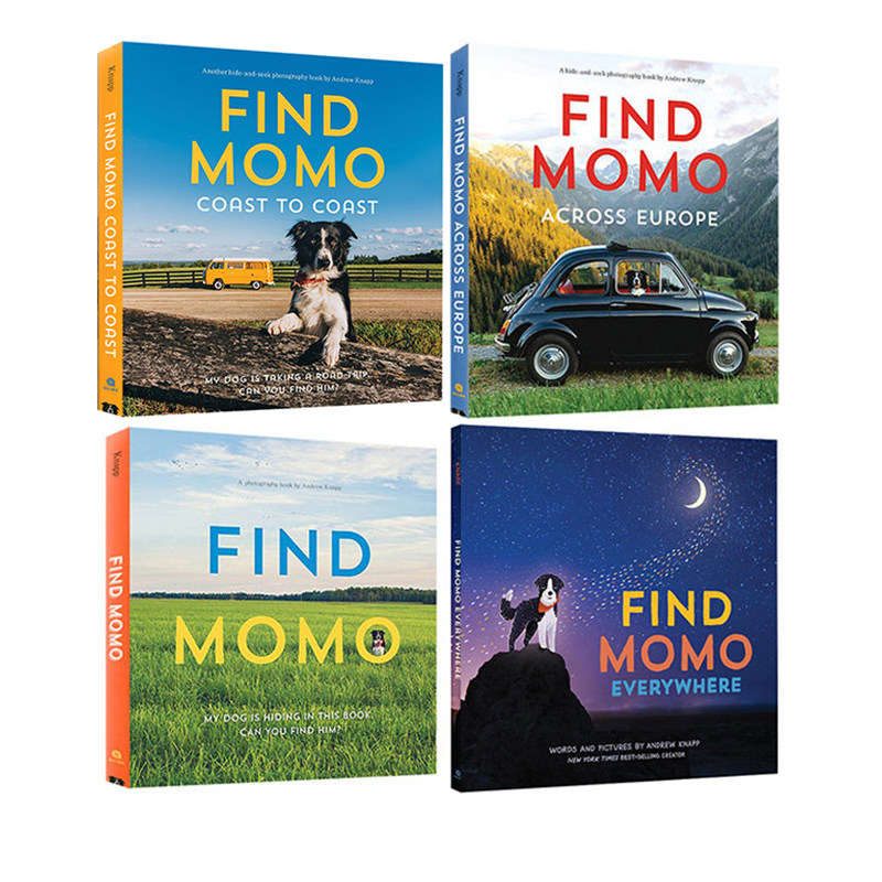 英文原版 Find Momo Everywhere 3册+1册精装 让我们找到莫莫 宠物摄影书爱狗人士 纽约时报畅销的风景摄影书