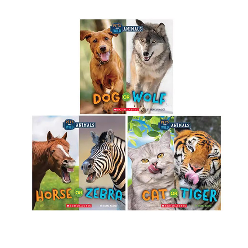 英文原版 野生动物系列科普3册 精装 Pets and wild animals 儿童科普启蒙 学乐宠物与野生动物 新课标必读科普书 小学科普绘本