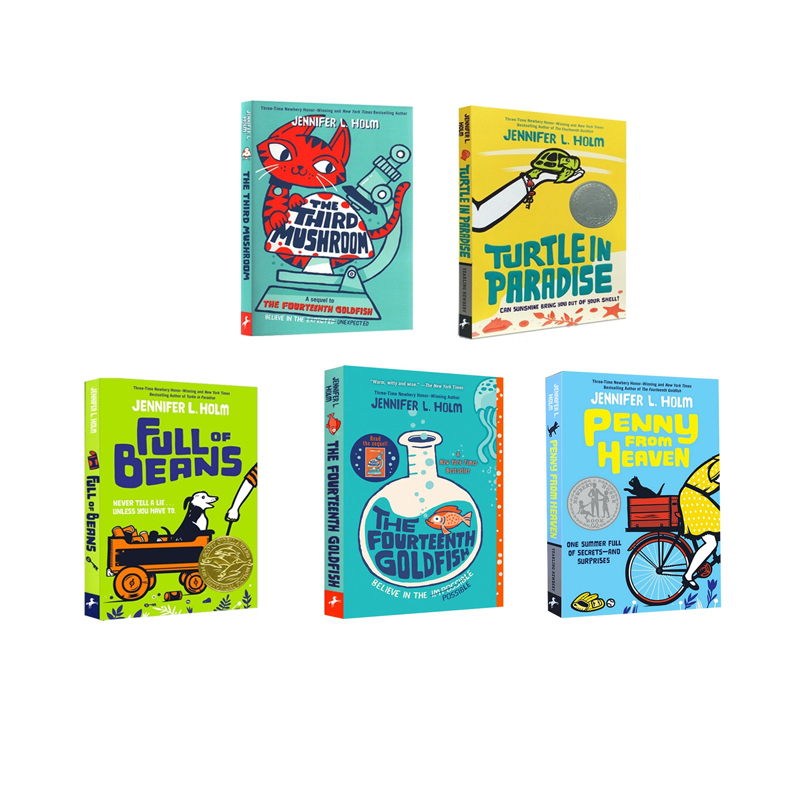 Jennifer Holm  科幻作品5册 Full Of Beans/The Third Mushroom/Turtle in Paradise/Penny from Heaven/The Fourteenth Goldfish