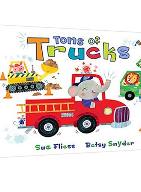 英文原版 Tons of Trucks  纸板书 翻翻书儿童趣味交通工具  幼儿启蒙认知绘本图画书