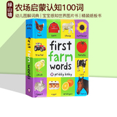 启蒙认知100词 Words First 英文原版 100 Farm 幼儿图解词典 宝宝图片颜色认知书