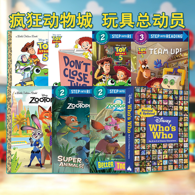 英文原版 疯狂动物城2 玩具总动员5 Disney Zootopia 2 Little Golden Book 小金书 动画电影周边书 儿童绘本故事书