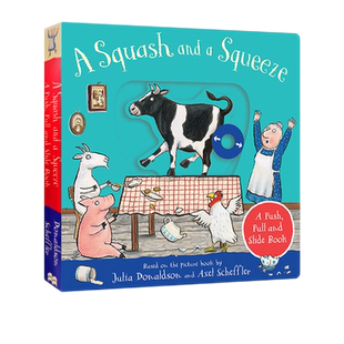 英文原版 A Squash and a Squeeze 小房子变大房子 咕噜牛作者 儿童互动推拉操作活动机关书 英语启蒙读物