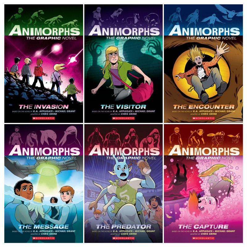 预售 英文原版 Animorphs 6册合售 动物变形人系列 全彩漫画绘本 科幻图画冒险小说 K. A. Applegate