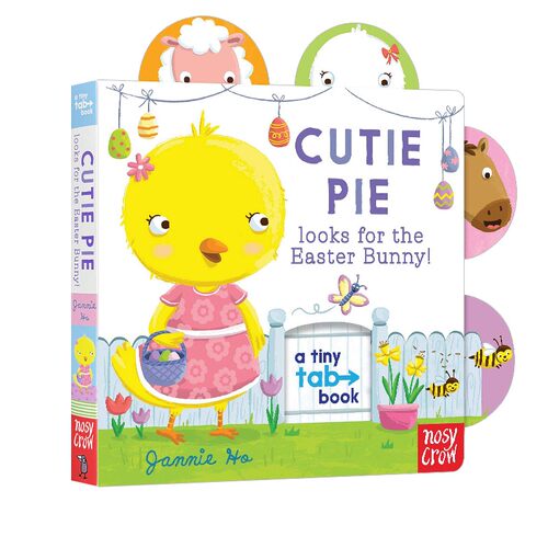 英文原版 Tiny Tabs:Cutie Pie looks for the Easter Bunny 小标签 纸板书活动操作书 亲子互动幼儿英语启蒙阅读大嘴鸟 Nosy Corw