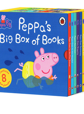 粉红猪小妹小猪佩奇 Peppa Big Box Of Books 8册 纸板书 英文原版绘本 Peppa Goes Swimming  幼儿启蒙认知 图画故事书
