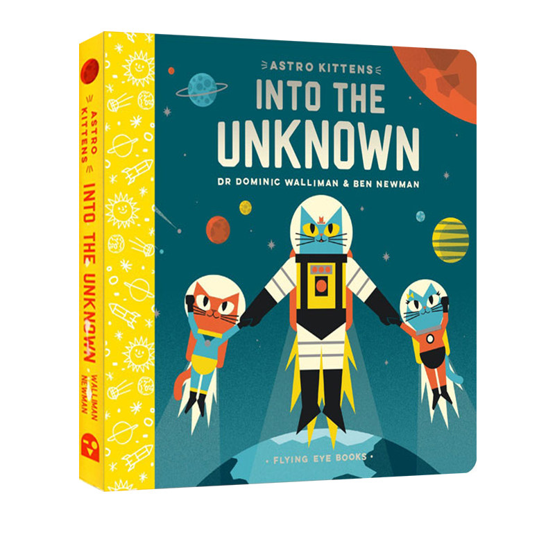 英文原版 太空猫 Astro Kittens:Into The Unknown 纸板书 STEM 少儿天文科普图画故事绘本