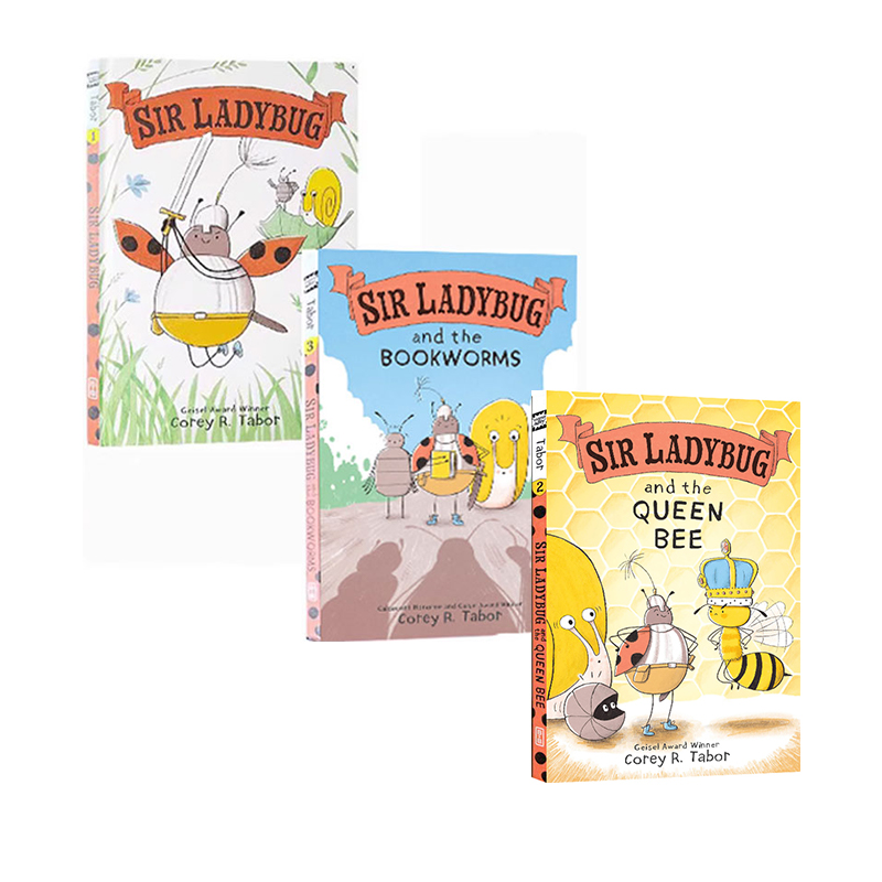 【自营】英文原版 Corey R. Tabor Sir Ladybug 瓢虫爵士 3册合售 精装 全彩漫画绘本图画书 爆笑幽默图像说小说 儿童课外推荐阅读