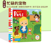 绘本 亲子互动趣味认知童书 Busy 忙碌 英文原版 儿童启蒙英语玩具纸板书 Pets 宠物 锻炼手指发育推拉转机关操作书