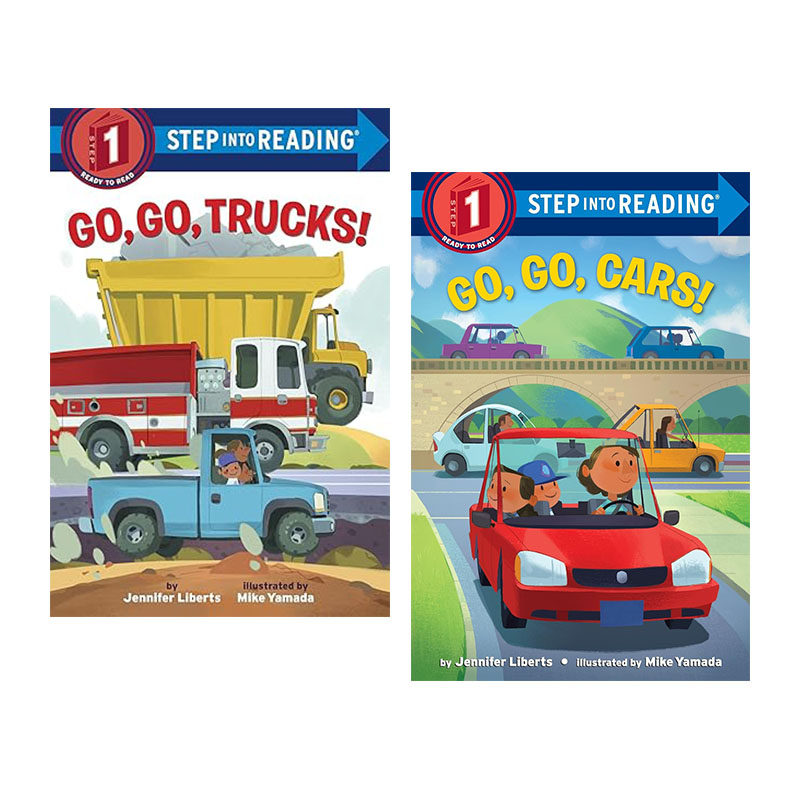 英文原版 Go, Go, Trucks!/Cars! 交通工具 2册 Step into Reading 1 企鹅兰登英语分级绘本读物