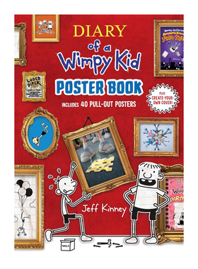 预售 英文原版 Diary of a Wimpy Kid Poster Book 小屁孩日记海报集 40张全彩抽出海报 Jeff Kinney