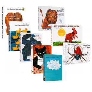 Eric Carle艾瑞卡尔爷爷8册 英文原版绘本0-3岁 纸板书From Head to Toe从头到脚The Very Busy Spider好忙的蜘蛛/袋鼠也有妈妈吗