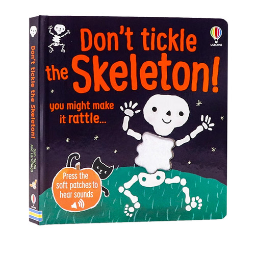 英文原版 Don't Tickle the Skeleton! 别给骷髅挠痒痒 搞笑万圣节主题 纸板洞洞发音书 儿童触觉感官认知 尤斯伯恩 Usborne