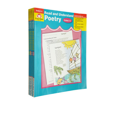 英文原版 Read and Understand Poetry 加州教辅4册 小学2-6年级 阅读理解和诗歌 Evan Moor 附答案