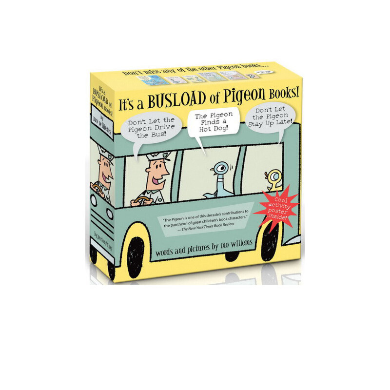 英文原版绘本 It's a Busload of Pigeon 别让鸽子开巴士 3册精选 礼盒装 Mo Willems小猪小象同作者 送海报