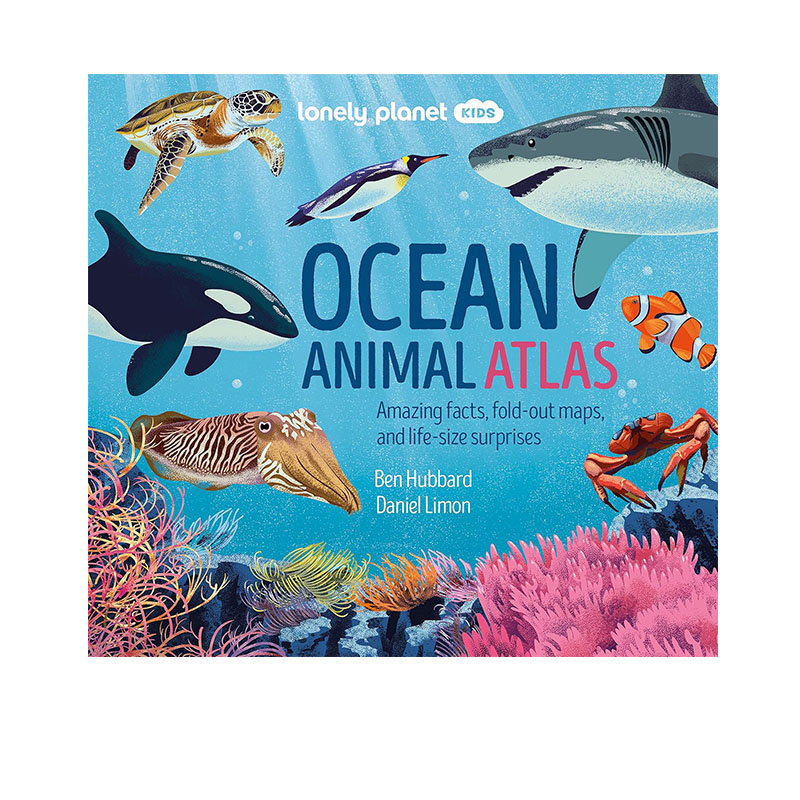 预售 英文原版 孤独星球儿童书 海洋动物地图集 Lonely Planet Kids Ocean Animal Atlas 海洋生物史 精装 课外阅读百科图书