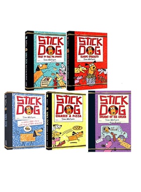 英文原版 Stick Dog 史迪狗系列 5册 Wants a Hot Dog 儿童桥梁章节书小说 趣味幽默冒险故事 Tom watson 青少年读物