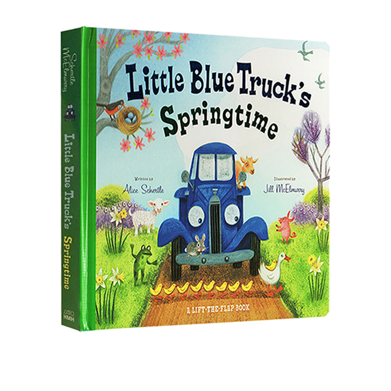 预售 英文原版 Little Blue Truck's Springtime 蓝色小卡车 大开本纸板书 趣味翻翻书 季节绘本 儿童启蒙绘本图画书