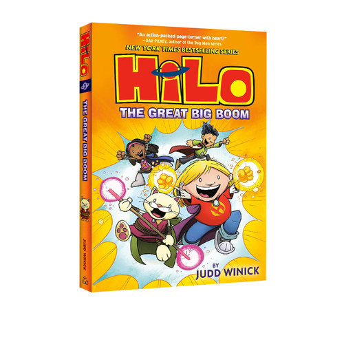 英文原版 Hilo Book 3: The Great Big Boom 希罗书系列 精装 吉娜 儿童全彩漫画桥梁章节小说