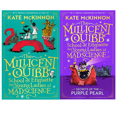 预售 疯狂科学女生学院 2册  The Millicent Quibb School of Etiquette for Young Ladies of Mad Science 英文原版 畅销儿童小说