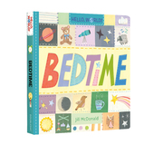 早教认知 Bedtime Hello 英文原版 纸板 World 睡觉时间 儿童STEM启蒙图画书 你好科学小世界 幼儿科普百科绘本