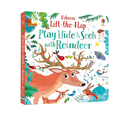 英文原版 Lift-the-flap Play Hide and Seek with Reindeer 和驯鹿玩捉迷藏 纸板翻翻书 亲子互动 儿童动物认知趣味图画故事书