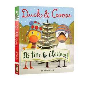 英文原版 小黄鸭与小白鹅系列 Duck and Goose It's Time for Christmas 纸板书圣诞节绘本 儿童英语启蒙学习