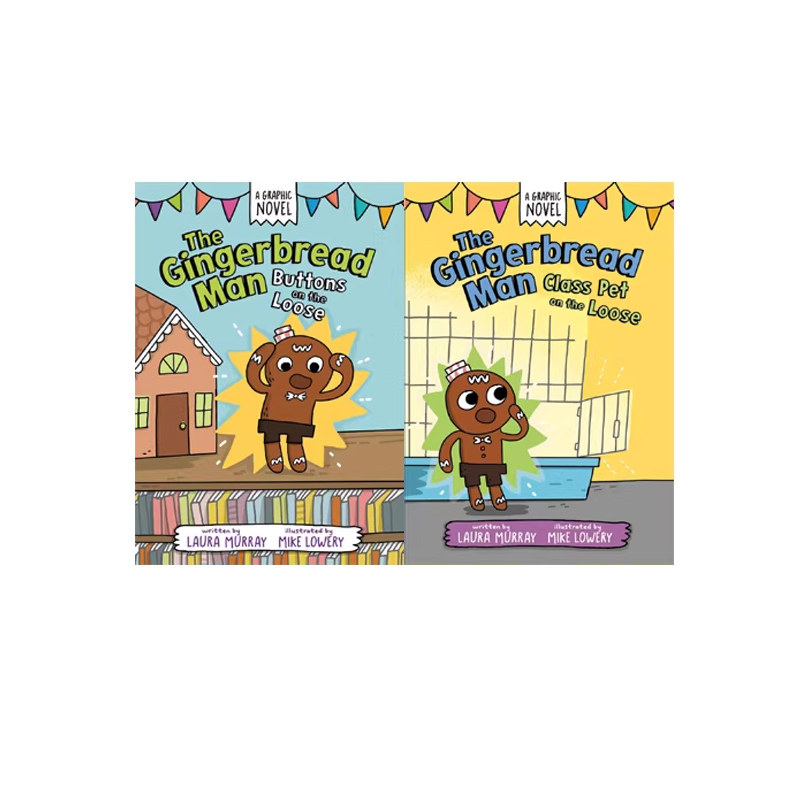 英文原版 The Gingerbread Man 姜饼人冒险系列 2册合售  儿童全彩漫画绘本 课外阅读故事书