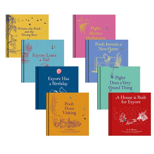 英文原版 Winnie the Pooh Gift Book 精装 8册 小熊维尼 全彩插画版 欧美经典儿童文学小说 桥梁章节小说故事书 A.A.Milne