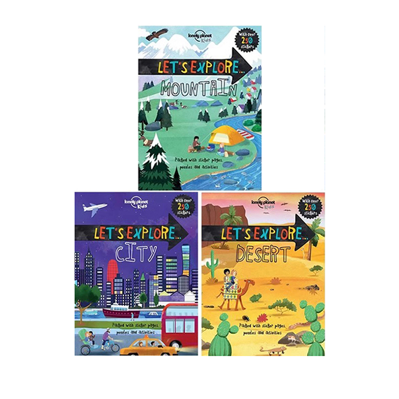 让我们一起探险 Let’s Explore 附贴纸 孤独星球儿童版 Lonely Planet Kids 3册合售 STEM 小学生英文原版百科科普活动课外书