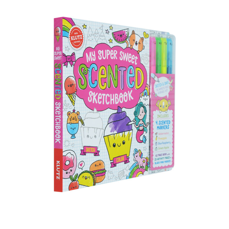 英文原版 Klutz系列 My Super Sweet Scented Sketchbook 螺旋装帧 涂鸦创意技巧 趣味儿童手工绘画书