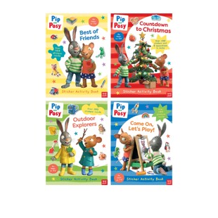 英文原版 Pip and Posy 皮普和波西贴纸活动手工书 4册合售 Axel Scheffler 幼儿童早教启蒙英语图画书