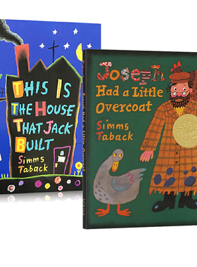 英文原版  这是杰克建的房子/约瑟夫有一件旧外套 两度凯迪克奖 Simms Taback 2册 1精装1平装 押韵韵文儿童图画故事书