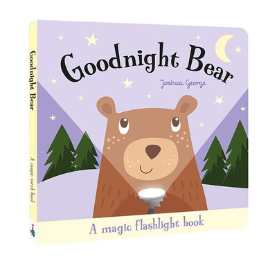 Magic Torch Books Goodnight Bear 魔法手电筒 晚安熊  纸板书 英文原版 透视绘本图画书 含胶片 益智玩具书 3-6岁