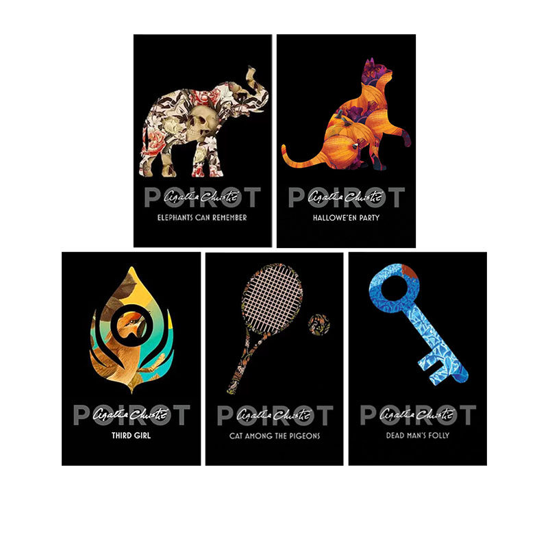 英文原版 阿加莎系列 大侦探波洛第五季5册 Poirot 弄假成真 鸽群中的猫 第三个女郎 万圣节前的谋杀案 侦探推理小说