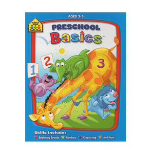 Preschool 英文原版 家庭练习册 学前基础练习 Basics Zone School 5岁基础练习 自营