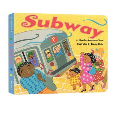 英文原版 卡伦卡茨  Karen Katz  Subway 巴士车 纸板书  儿童启蒙早教图画故事
