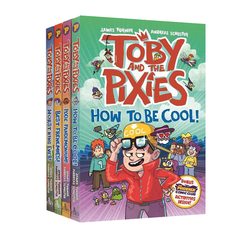 英文原版 托比与小精灵 Toby And The Pixies 4册 全彩漫画图画书 中小学英语课外阅读 James Turner