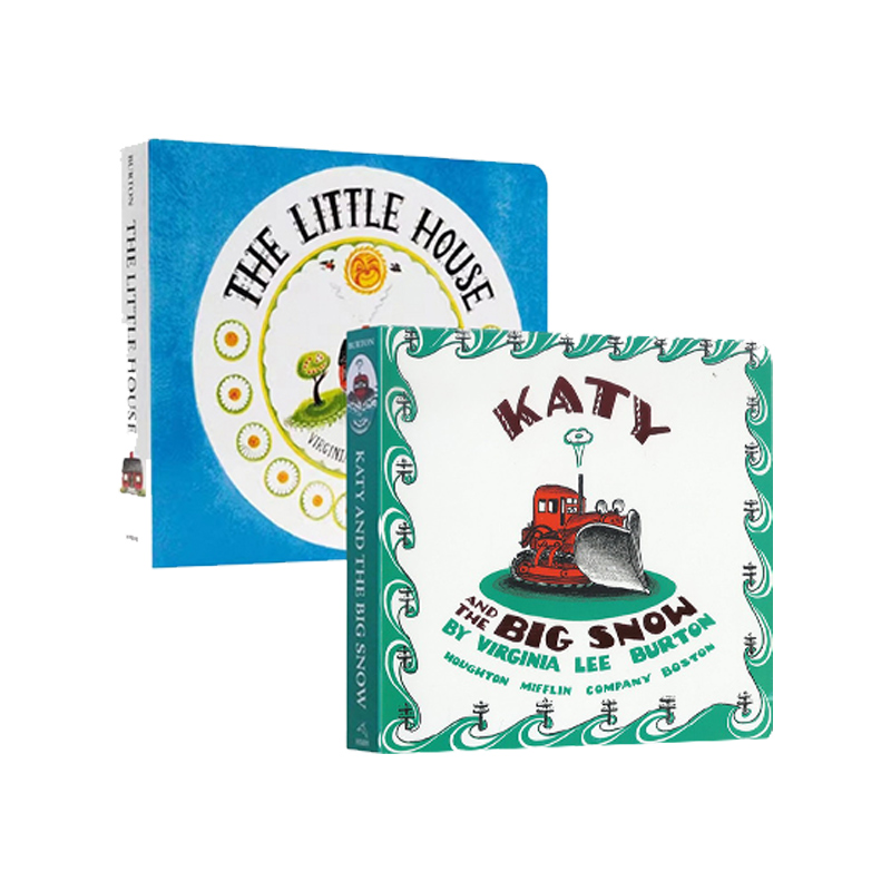 英文原版 小房子系列三部曲 凯迪克大奖 Virginia Lee Burton 2册 纸板书The Little House/Katy and the Big Snow