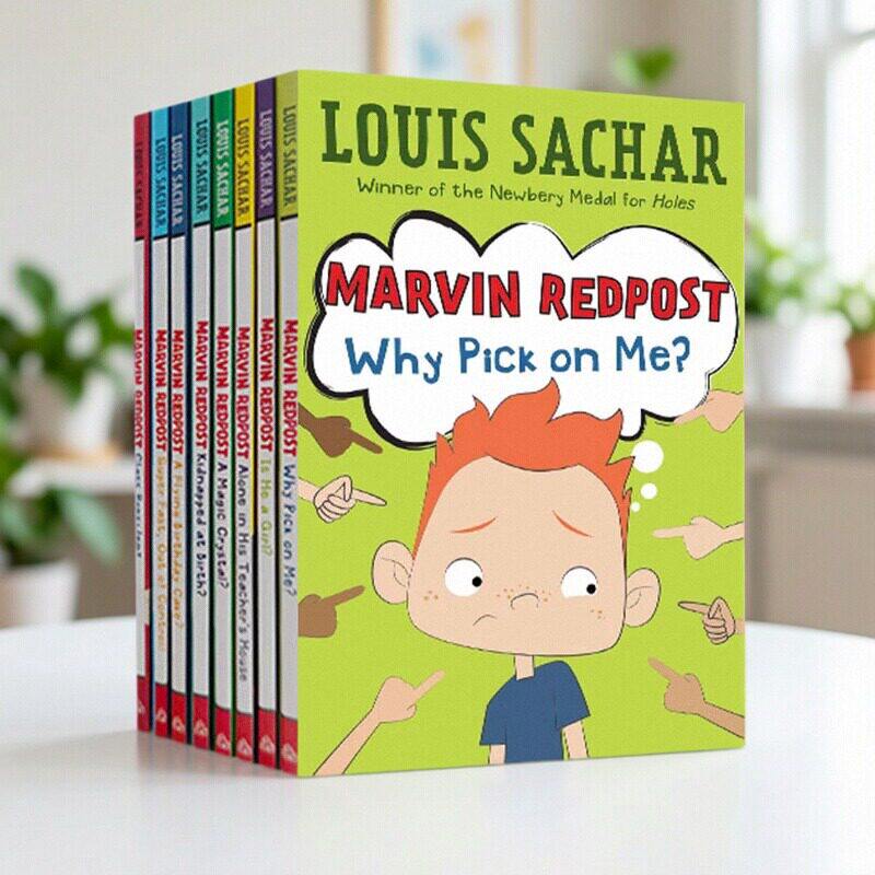 Marvin Redpost 麻烦精马文 8册 英文原版初级章节书 纽伯瑞奖 Holes别有洞天同作者 Louis Sachar