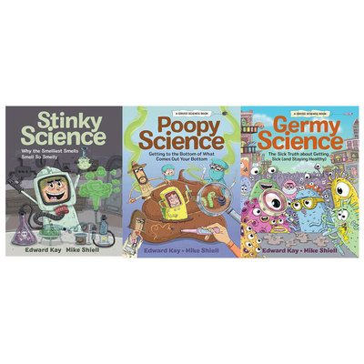 英文原版 Edward Kay 3册精装 生物科学绘本图画书 Poopy Science/Germy Science/Stinky Science 儿童科普读物 Edward Kay