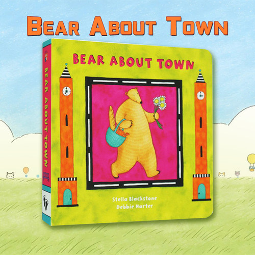 英文原版 Bear About Town 比尔熊上街 纸板书 有唱歌版音频 Barefoot