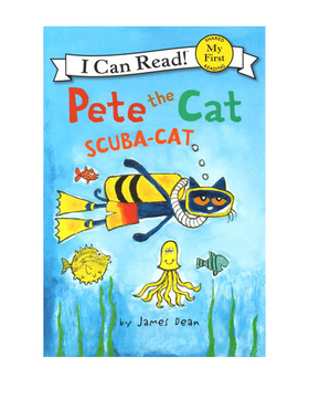 英文原版 I can read 1 Pete the Cat Scuba Cat 皮特猫分级读物