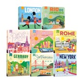 York 8册合售纸板书儿童启蒙早教益智图画纸板书亲子共读绘本 Hello Paris Francisco San New 城市系列 World 你好世界 英文原版