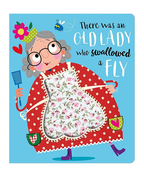 英文原版 There Was an Old Lady Who Swallowed a Fly 有个吞下苍蝇的老奶奶 触摸书 幼儿韵文启蒙