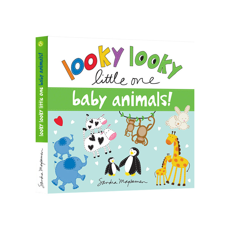 英文原版 looky looky little one baby animals 纸板书 sandra