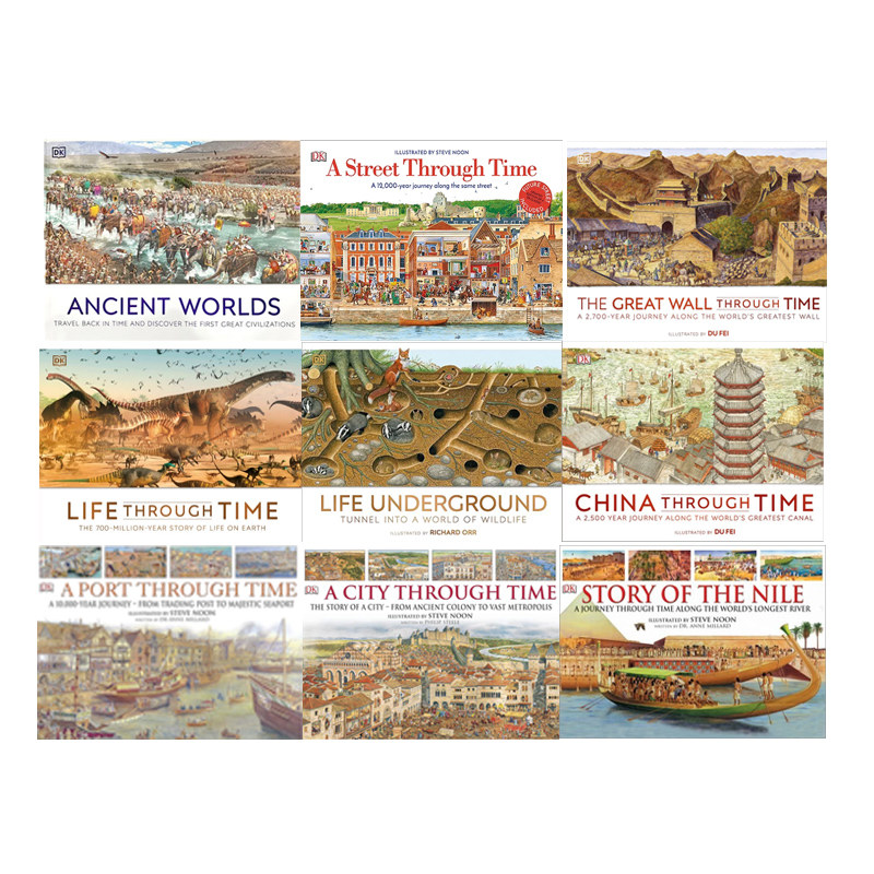 预售 英文原版 DK穿越时空系列 9册  DK Panorama Series China Through Tim 精装 儿童历史科普绘本图画书 中
