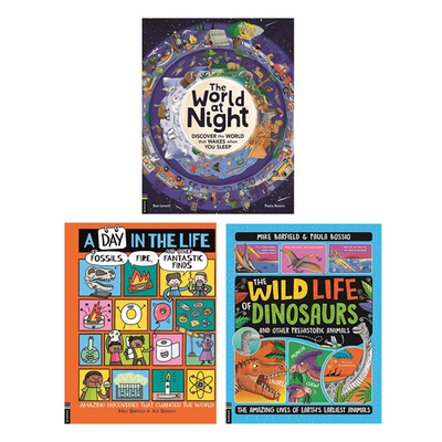 英文原版 Buster Books出版 科普漫画绘本 The World at Night/The Wild Life of Dinosaurs 精装 青少年课外阅读